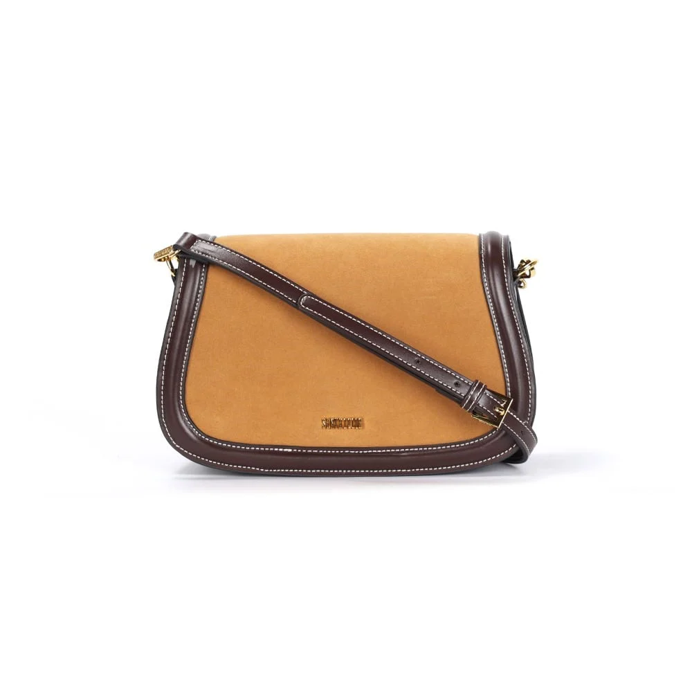 Bolsa Camurça Amarelo Mostarda Alça Transversal - vista 1 de 3