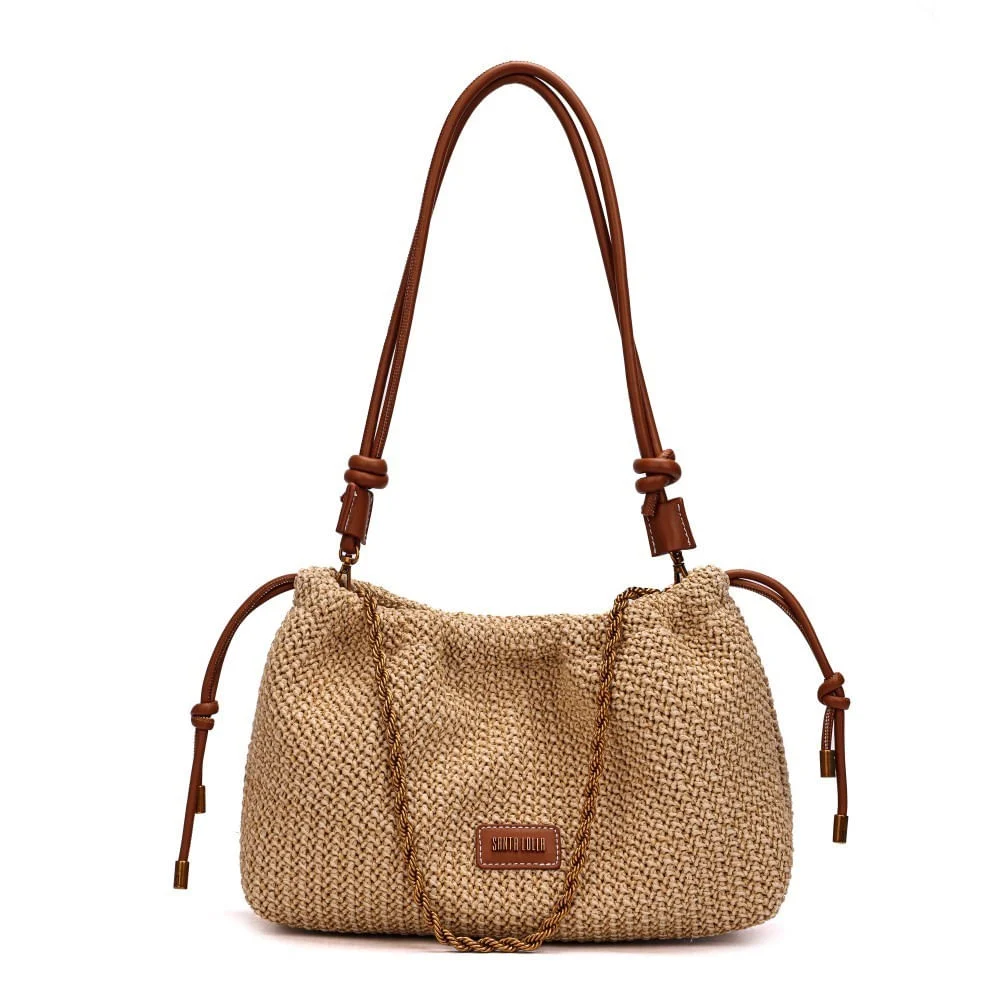 Bolsa Tramado Bege Alça Ombro - vista 1 de 7