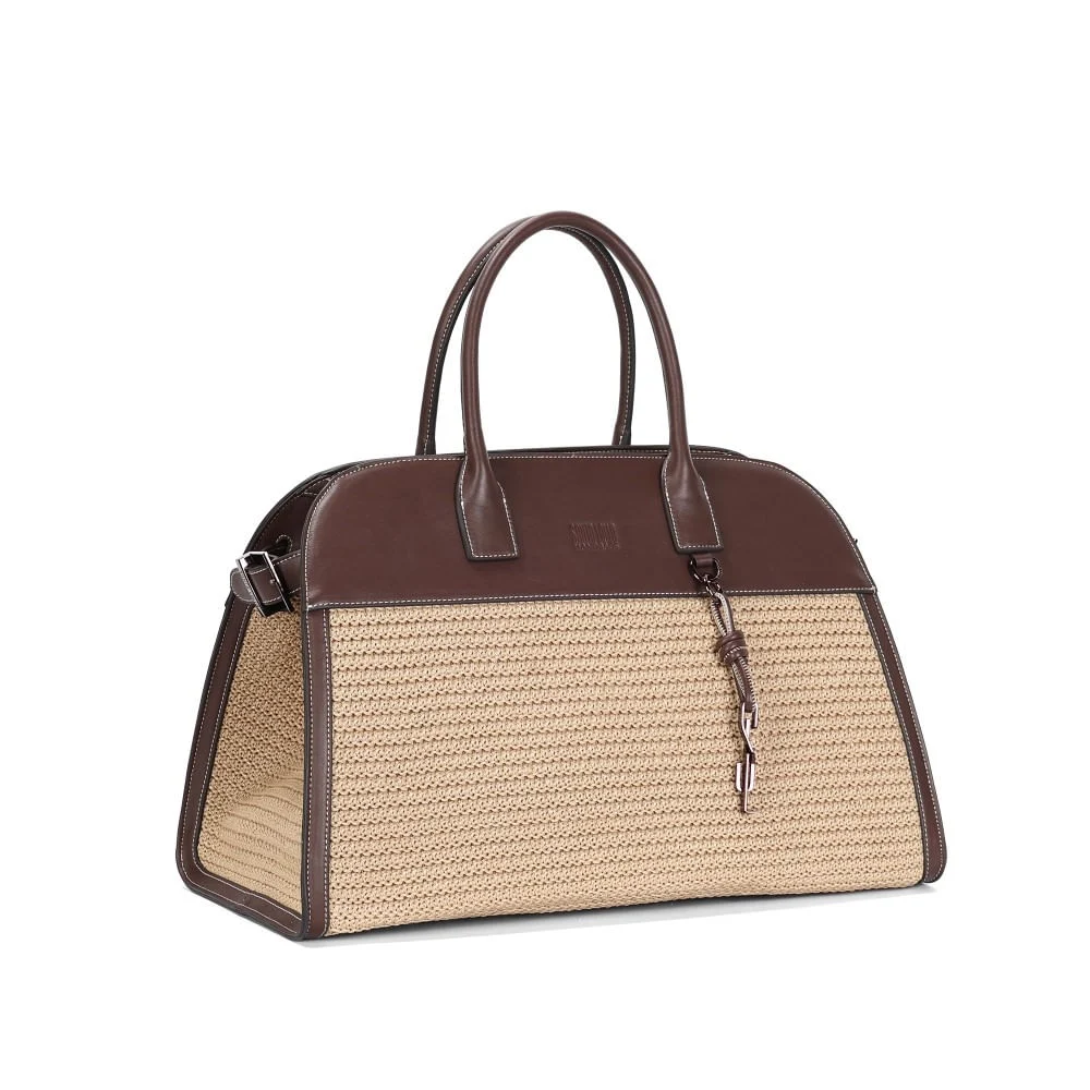Bolsa Grande Tramado Marrom Dark - vista 2 de 3