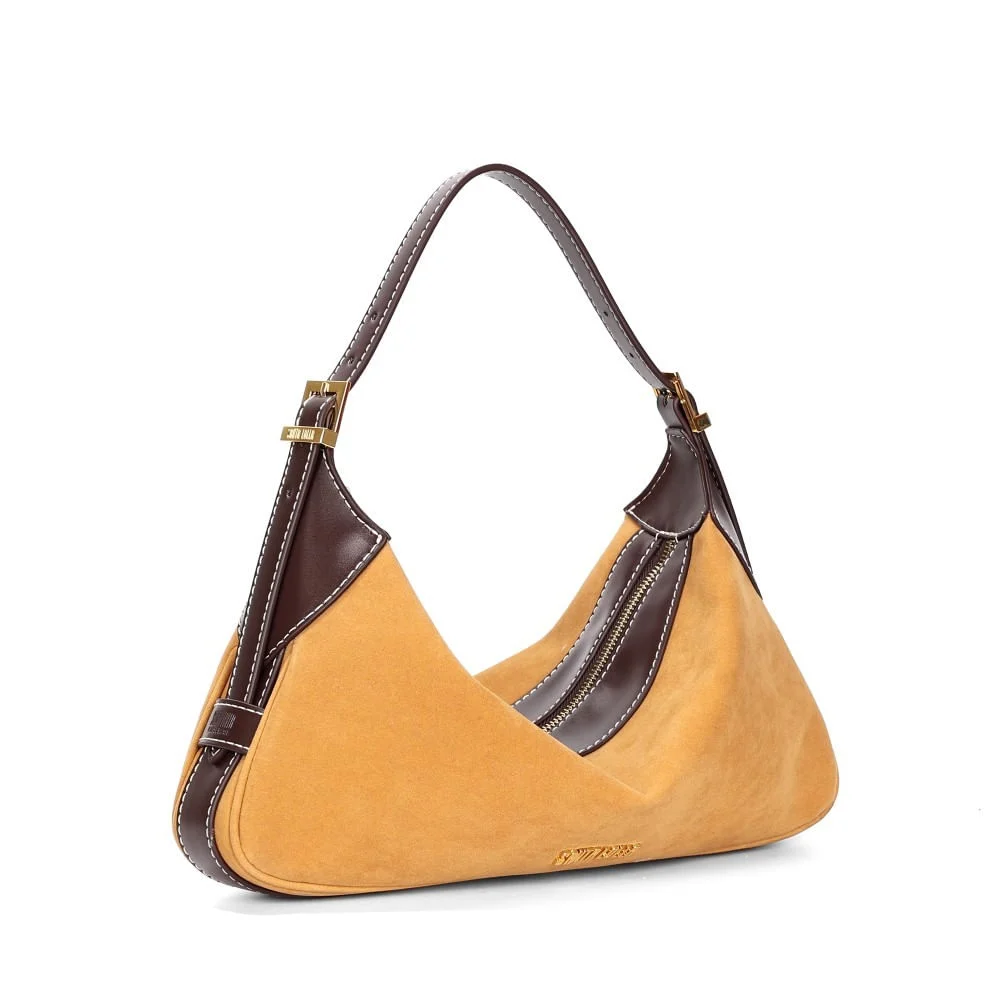 Bolsa Hobo Camurça Amarelo Mostarda Alça Ombro - vista 2 de 3