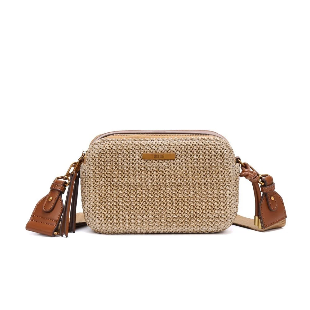 Bolsa Tramado Bege Alça Gorgurão Transversal PC - vista 1 de 5