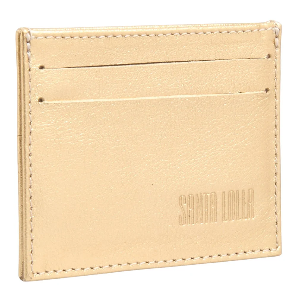 Porta Cartão Couro Soft Ouro - vista 3 de 4