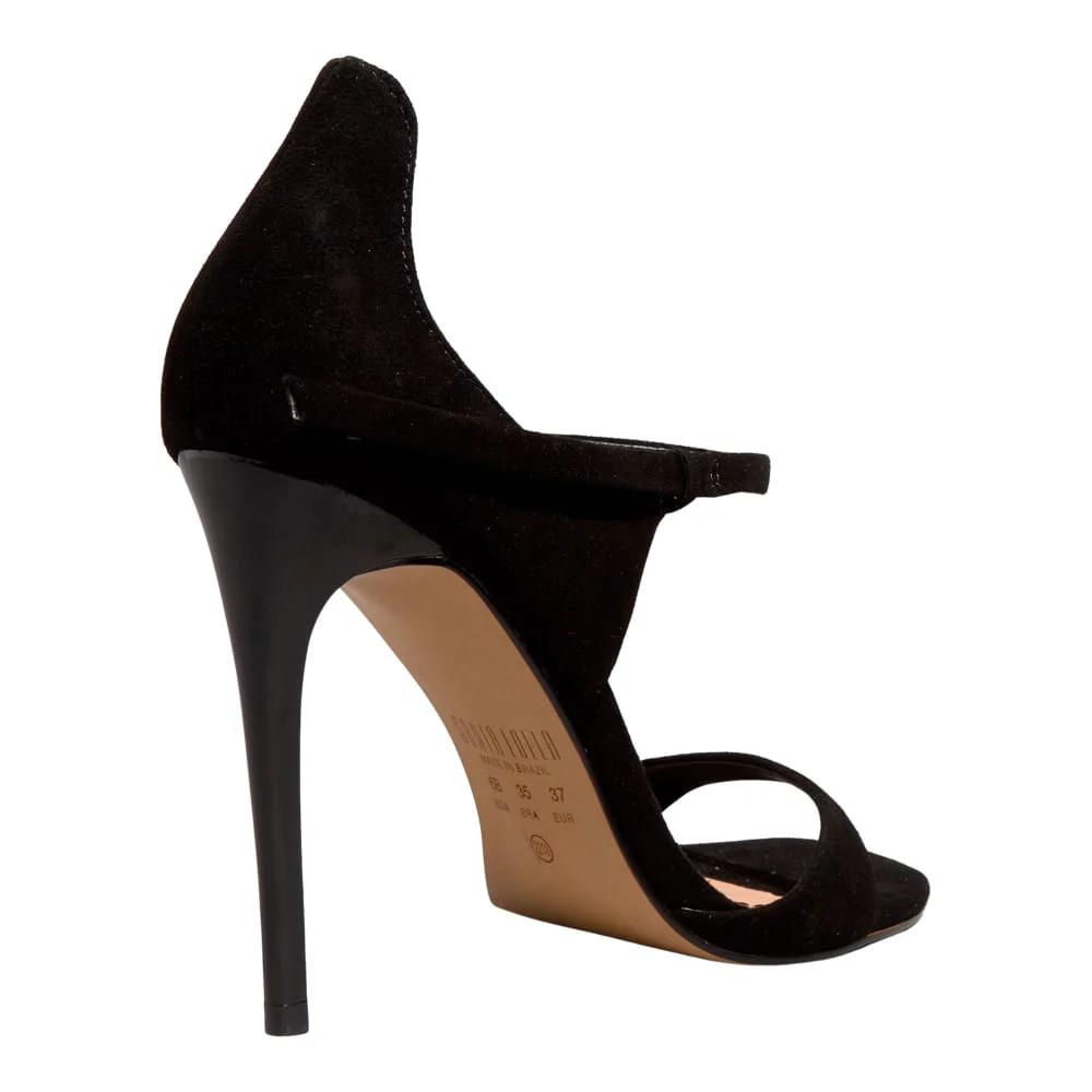 Sandália Couro Camurça Premium Preto - vista 3 de 3
