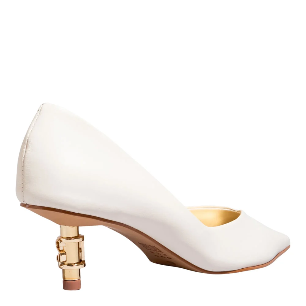 Scarpin Couro Confort New Marfim - vista 3 de 4