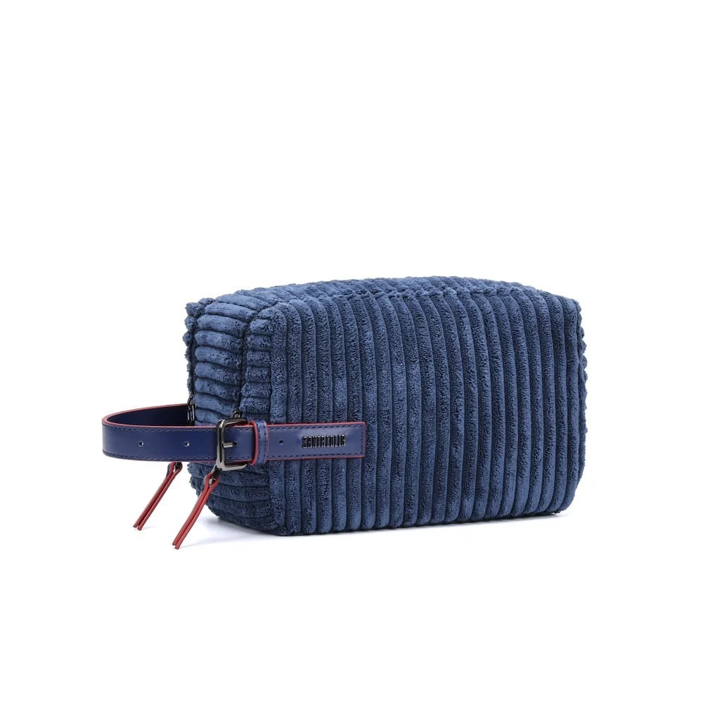 Necessaire Atoalhado Azul Navy Alça De Mão - vista 2 de 5