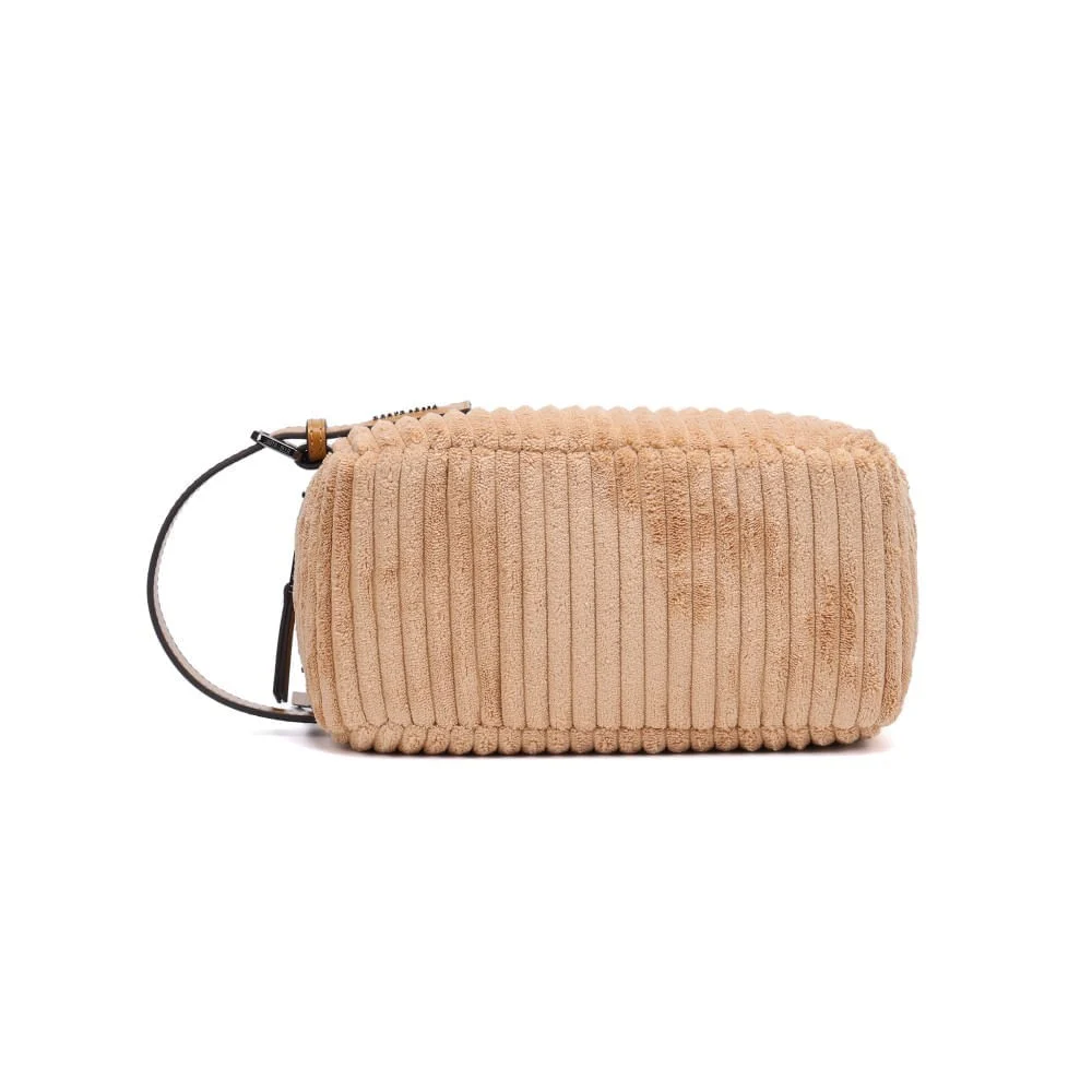 Necessaire Atoalhado Bege Alça De Mão - vista 4 de 5