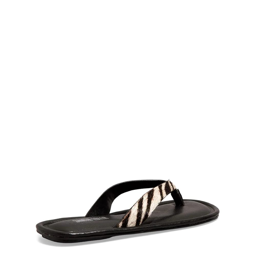 Rasteira Couro Pelo Estampa Zebra Pb - vista 4 de 5
