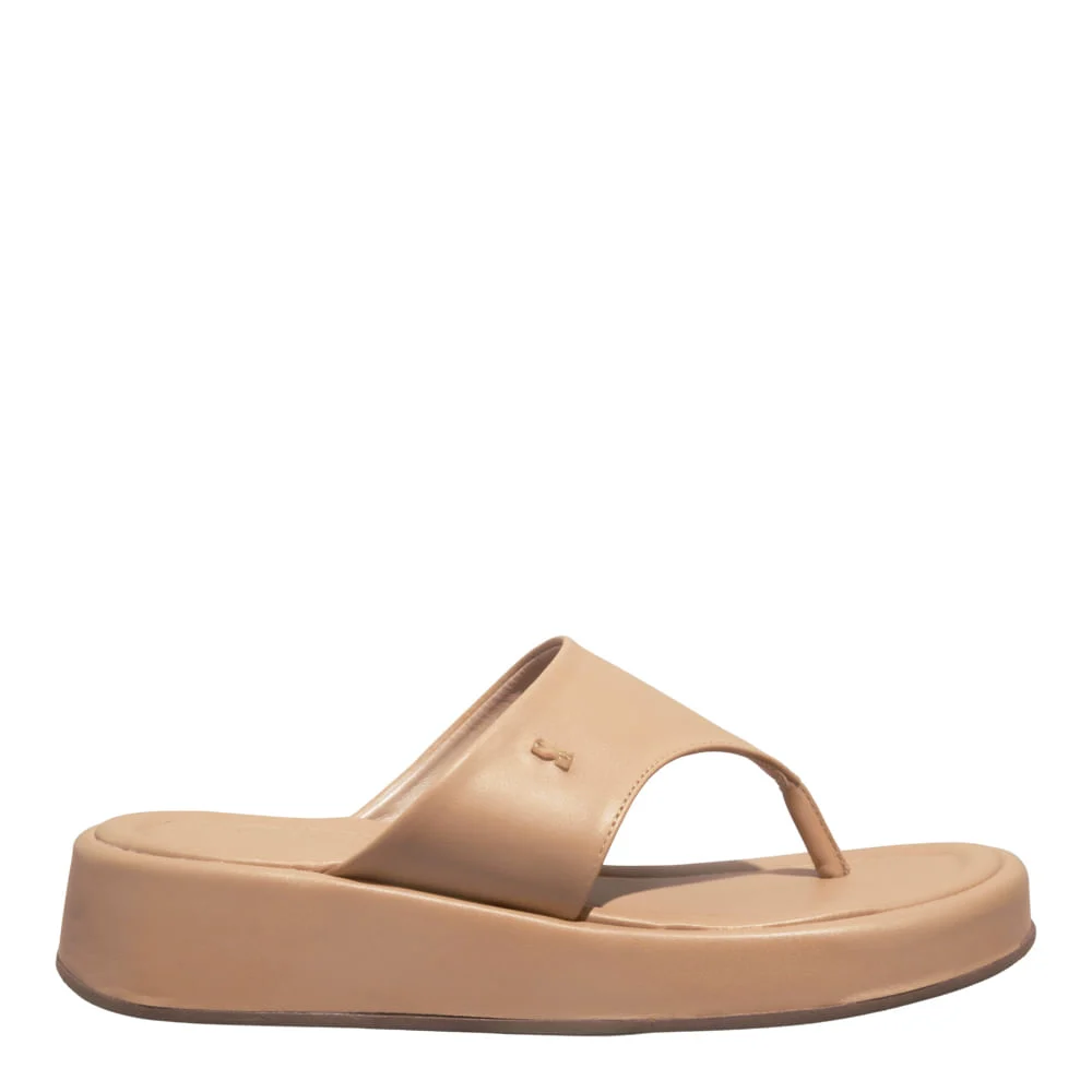 Papete Thong Napa Santorine Bege Palha - vista 1 de 4