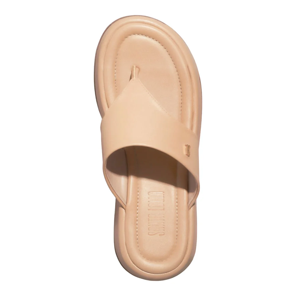 Papete Thong Napa Santorine Bege Palha - vista 4 de 4