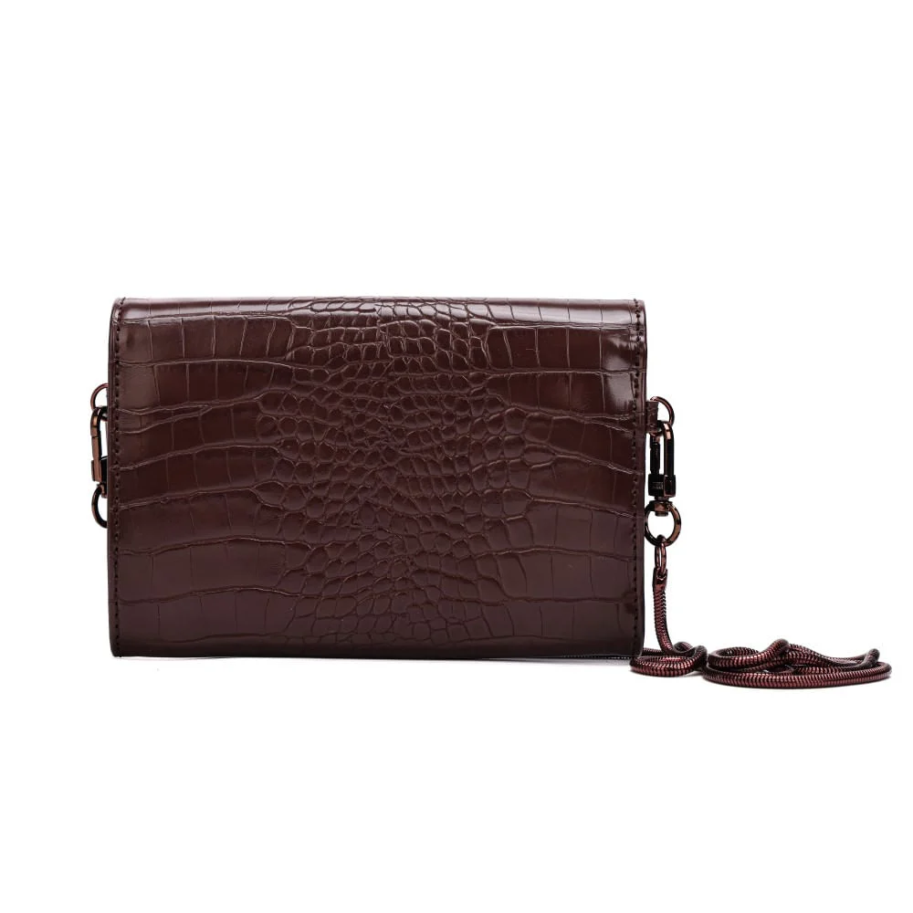 Carteira Material Croco Dark Cocoa - vista 5 de 7