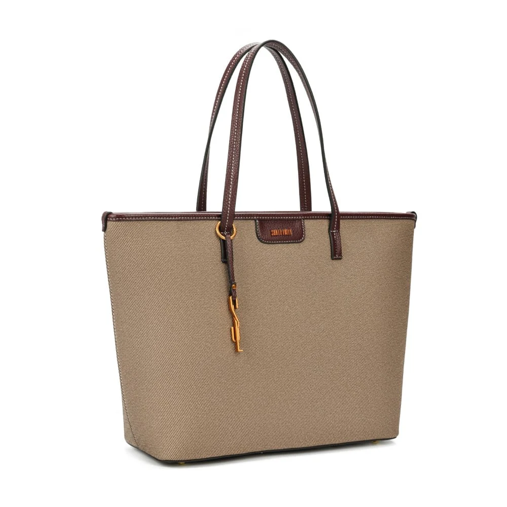 Bolsa Shopper Canvas Bege Escuro - vista 2 de 7