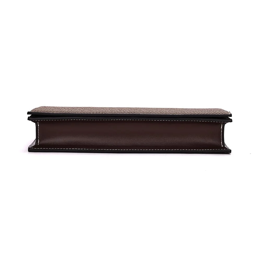 Clutch De Mão Canvas Marrom Cocoa - vista 6 de 7