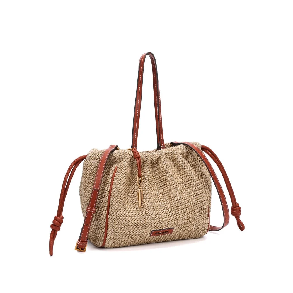 Bolsa Grande Tramado Marrom Alça De Ombro - vista 2 de 5