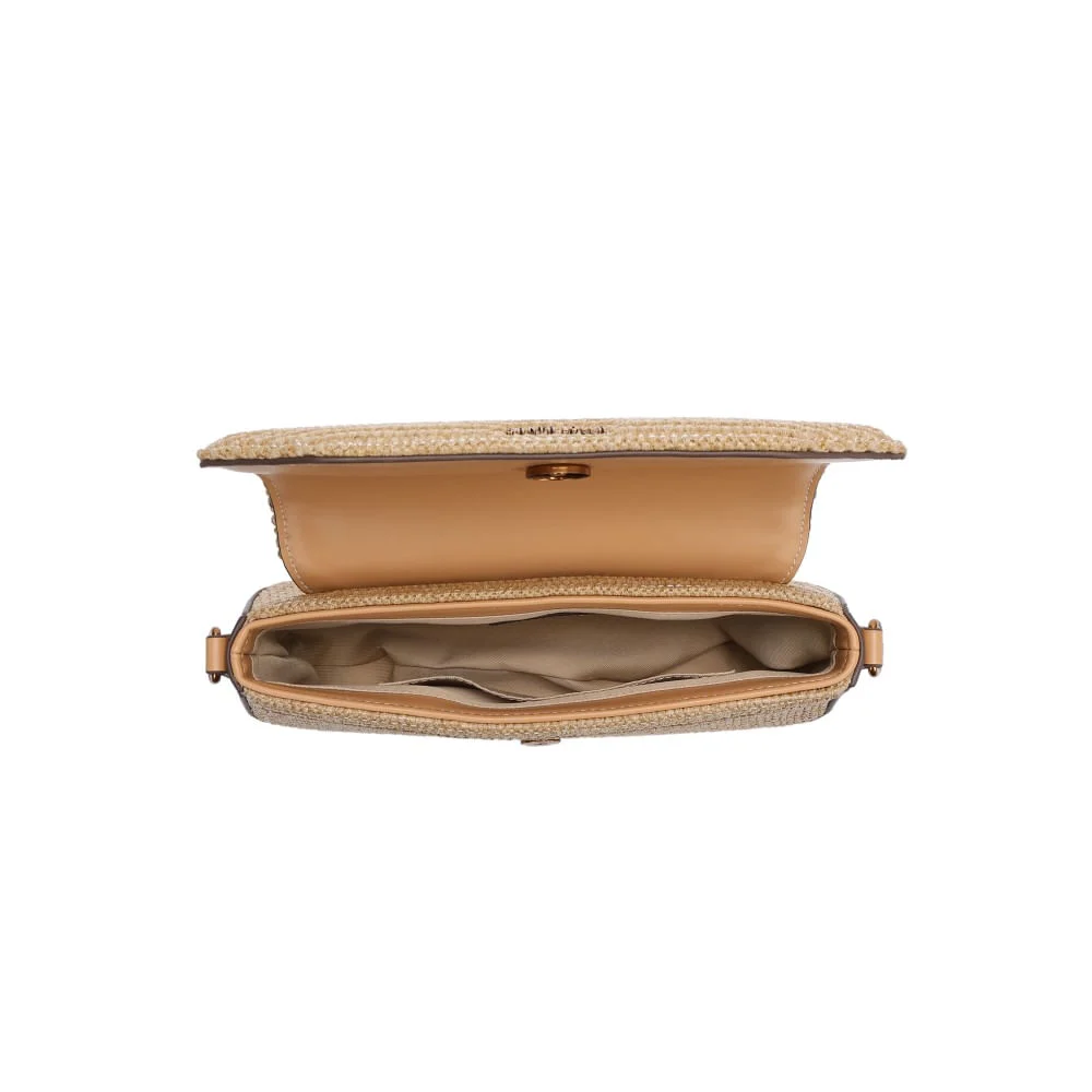 Bolsa Baguete Alça Dupla Bege Tramado - vista 5 de 5