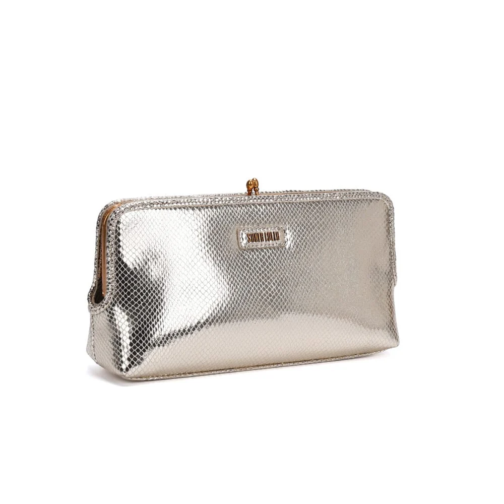 Clutch De Mão Metalizada Dourada - vista 2 de 5