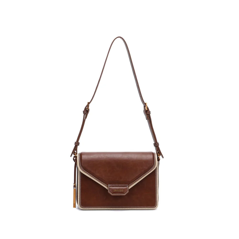 Bolsa Envelope Rustica Marrom Pespontos - vista 1 de 5