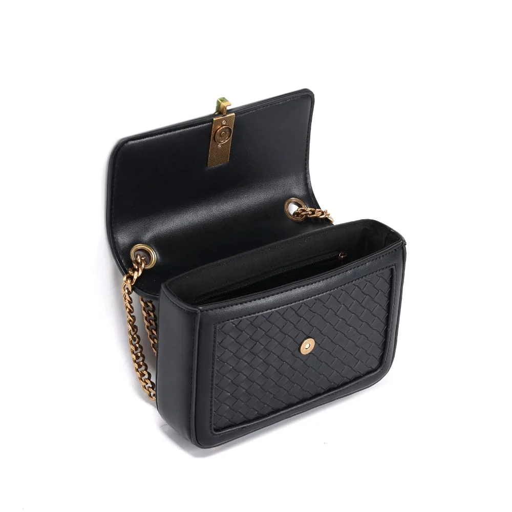 Bolsa Soft Preta Alça Corrente De Ombro - vista 3 de 3