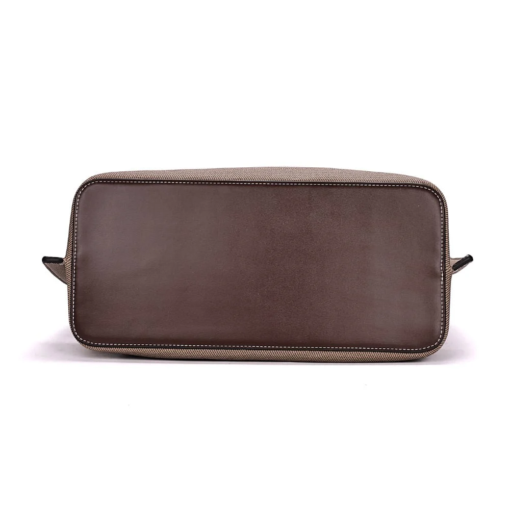 Bolsa Shopper Canvas E Clutch Marrom Dark - vista 6 de 7