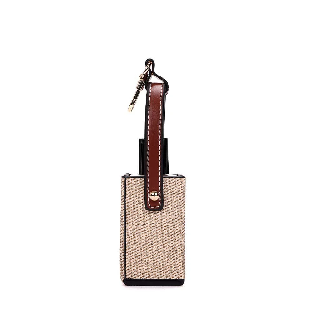 Chaveiro Frasco Perfume Canvas Bege Marfim - vista 4 de 6