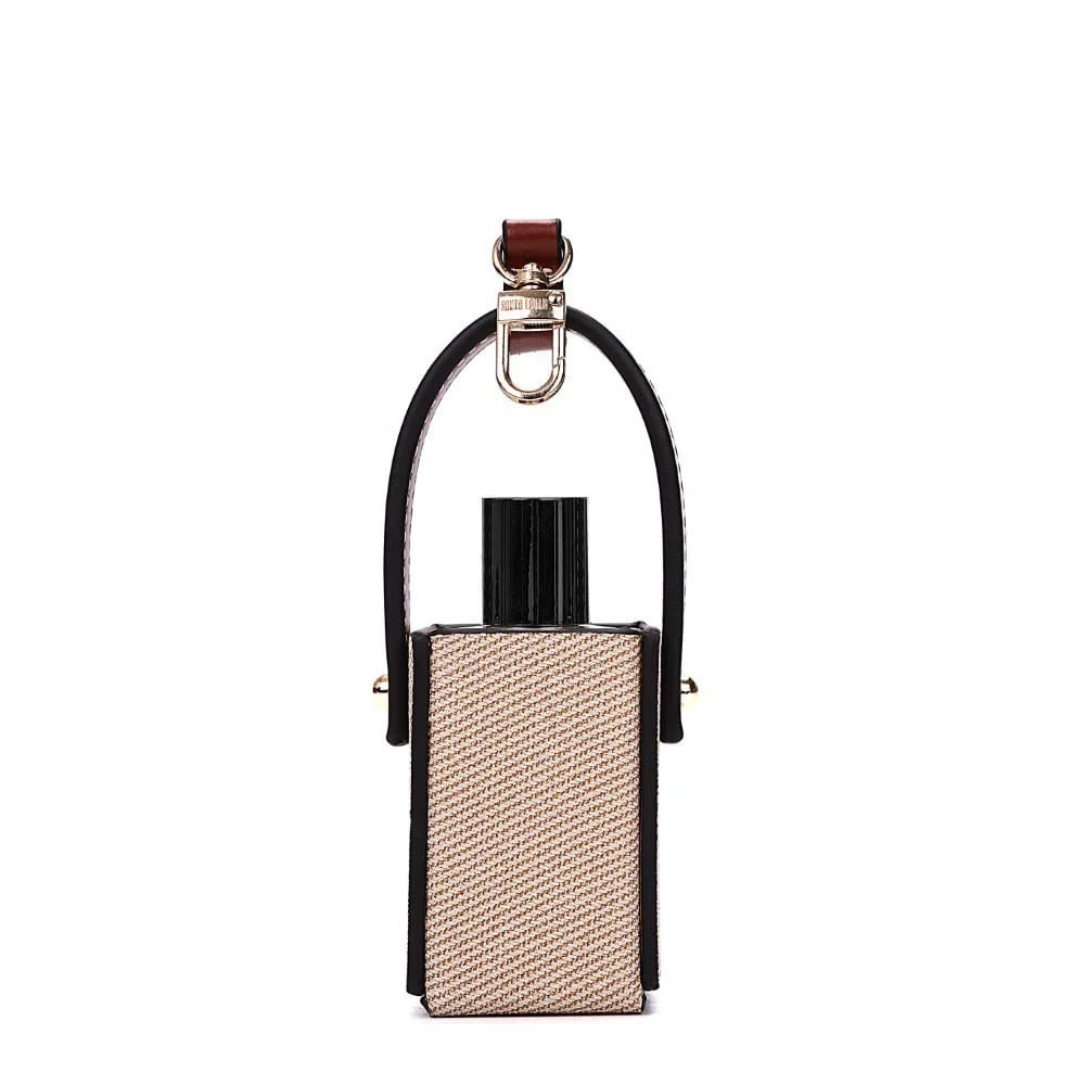 Chaveiro Frasco Perfume Canvas Bege Marfim - vista 5 de 6