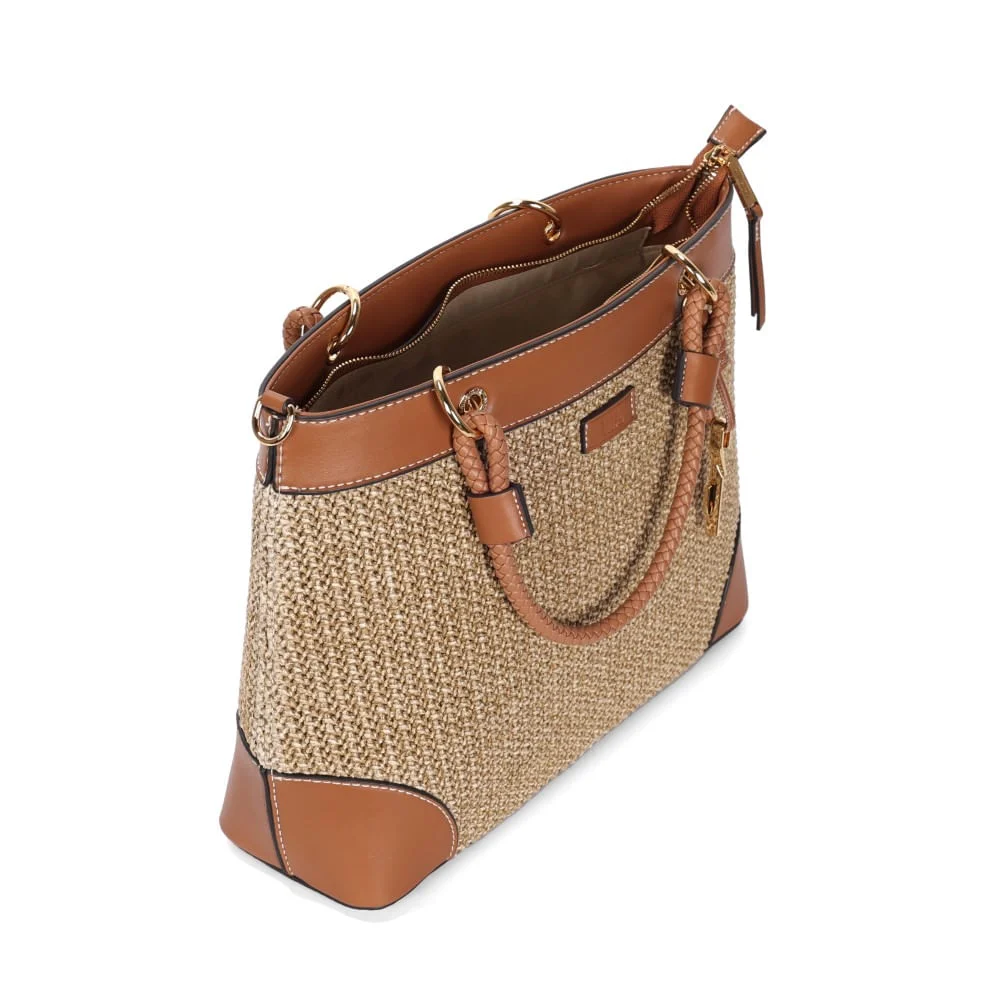 Bolsa Tote Grande Tramado Caramelo Transversal - vista 3 de 3