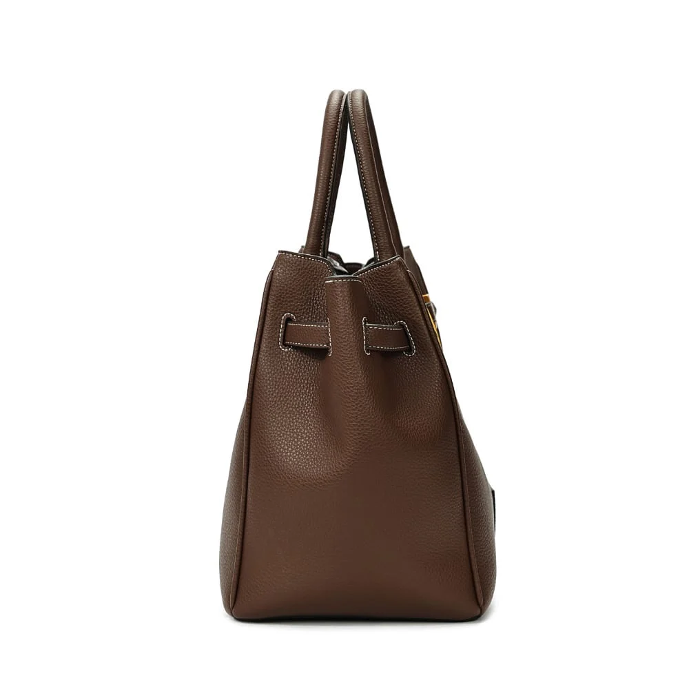 Bolsa Tote Grande Floater Marrom Dark Cocoa Alça de Ombro - vista 4 de 7