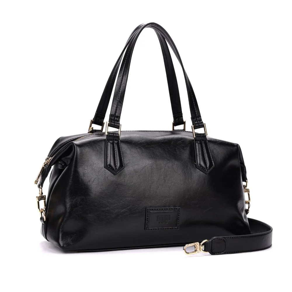 Bolsa Mala Rustico Alça Dupla Transversal Preto - vista 2 de 7