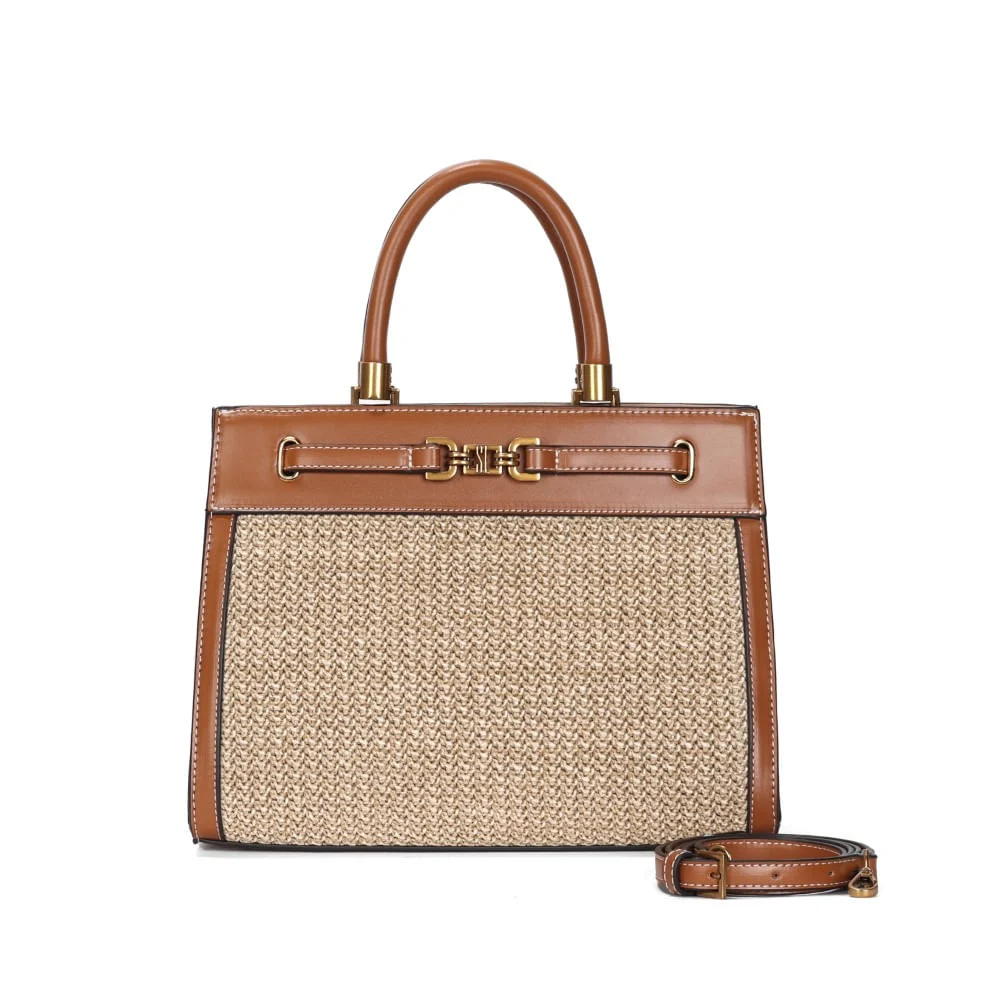 Bolsa Tote Tramado Caramelo Transversal Bridão - vista 1 de 3