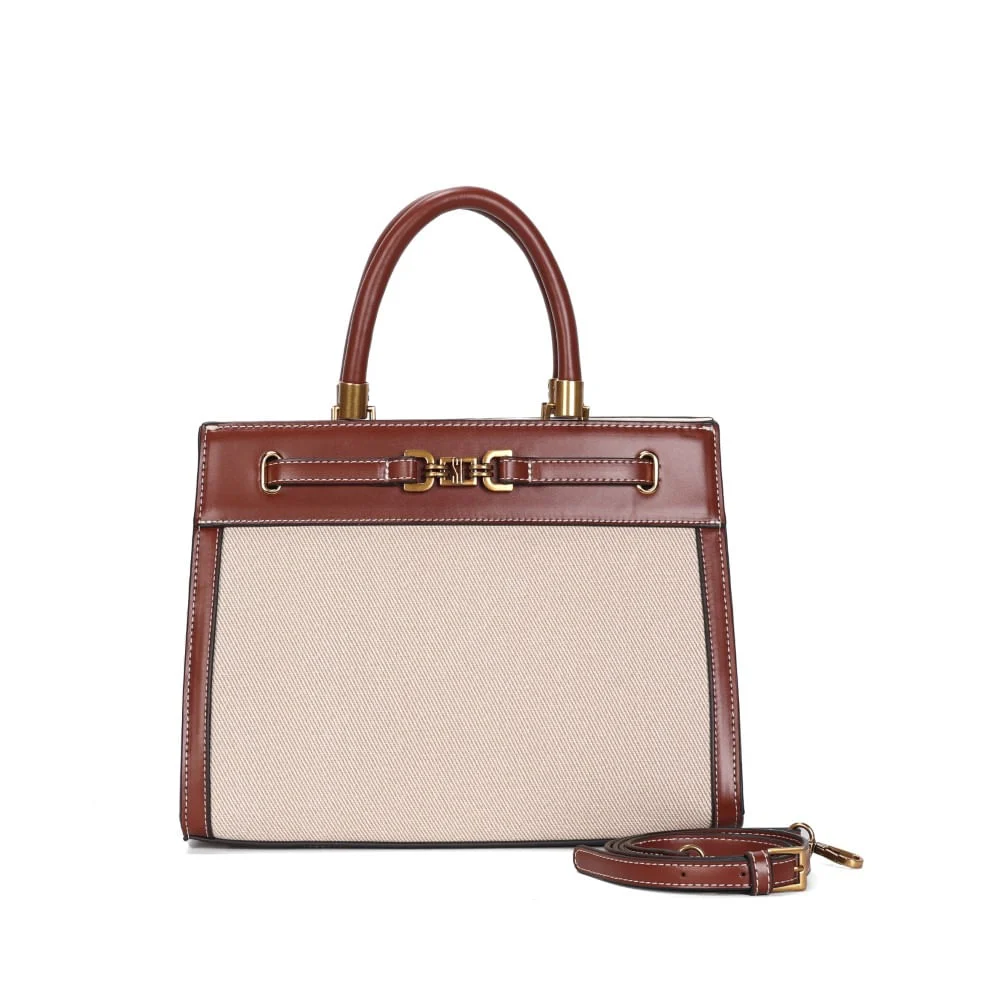 Bolsa Tote Canvas Bege Transversal Bridão - vista 1 de 3