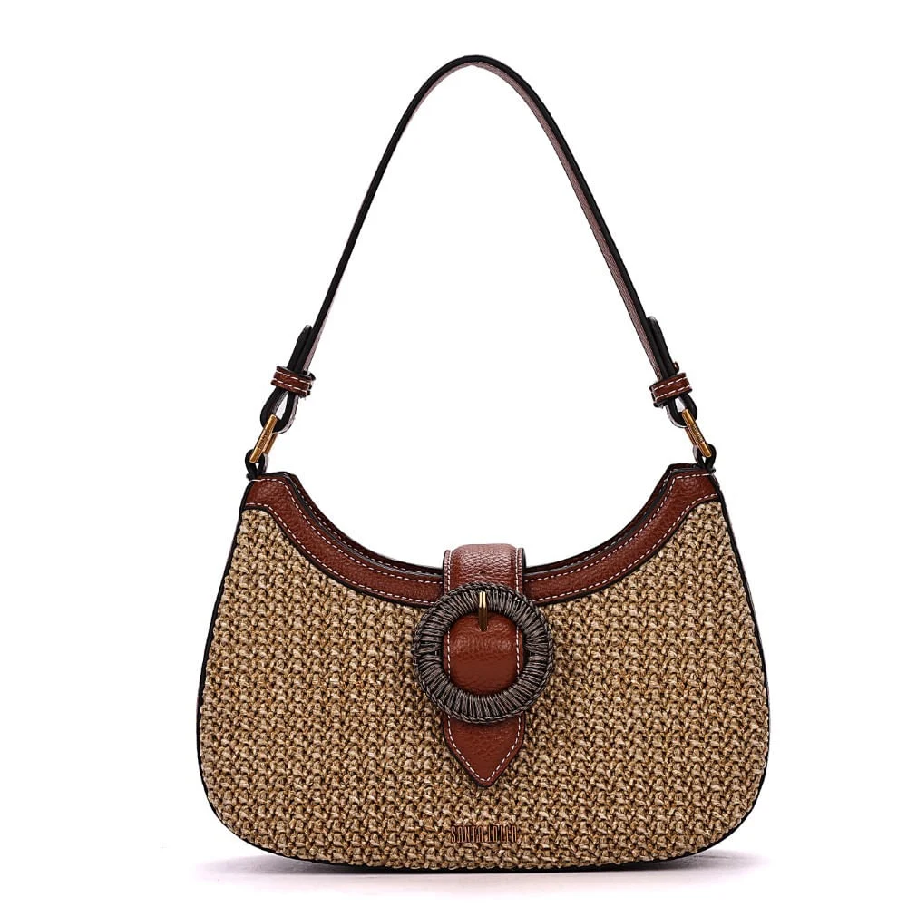 Bolsa Baguete Tramado Bege Alça De Ombro - vista 1 de 7