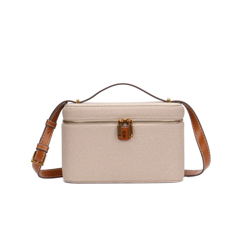 Bolsa Frasqueira Canvas Transversal Bege - vista 1 de 5