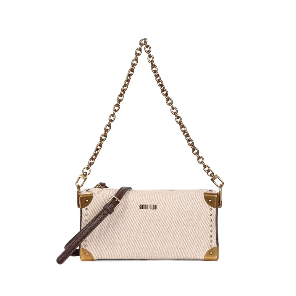 Bolsa Pequena Canvas Bege Alça De Ombro - vista 1 de 3