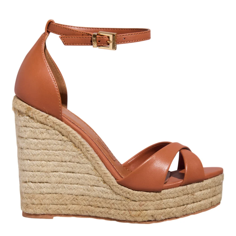 Sandália Espadrille Couro Marrom Safari - vista 1 de 3