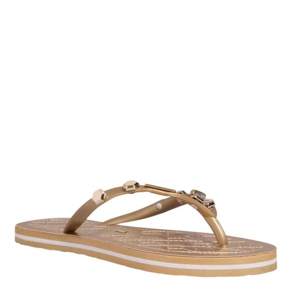 Chinelo Flip Flop Metalizado Matelassê Dourado - vista 2 de 4