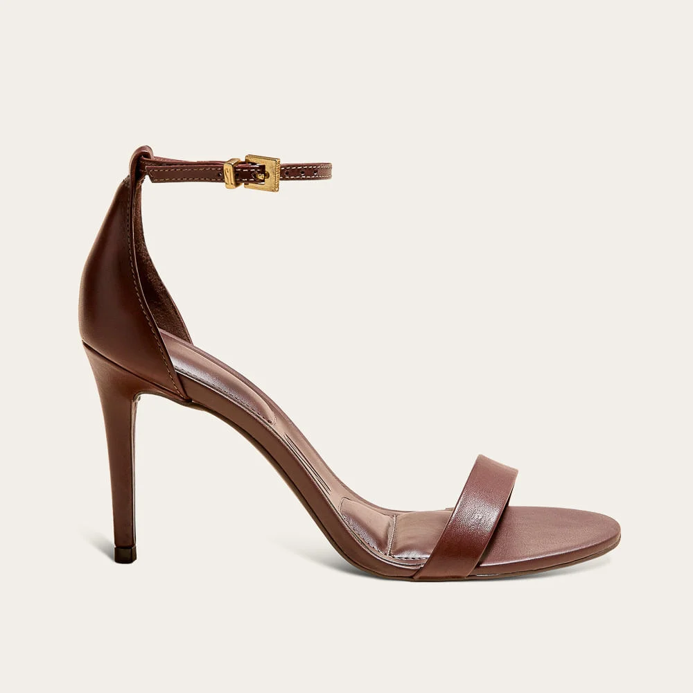 Sandália Milano Marrom Dark Salto Alto - vista 1 de 3