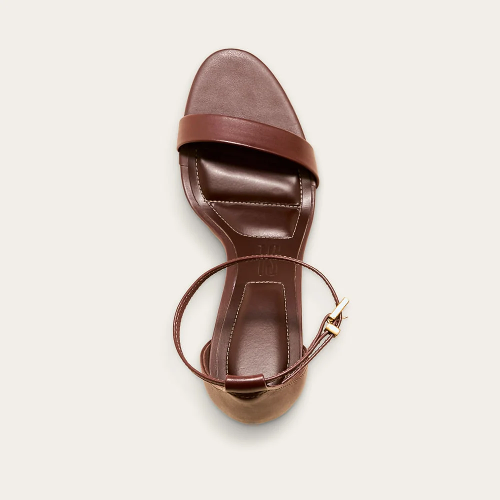 Sandália Milano Marrom Dark Salto Alto - vista 3 de 3
