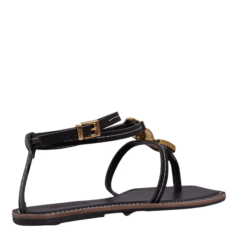 Rasteira Napa Soft Bico Quadrado Preta - vista 3 de 5