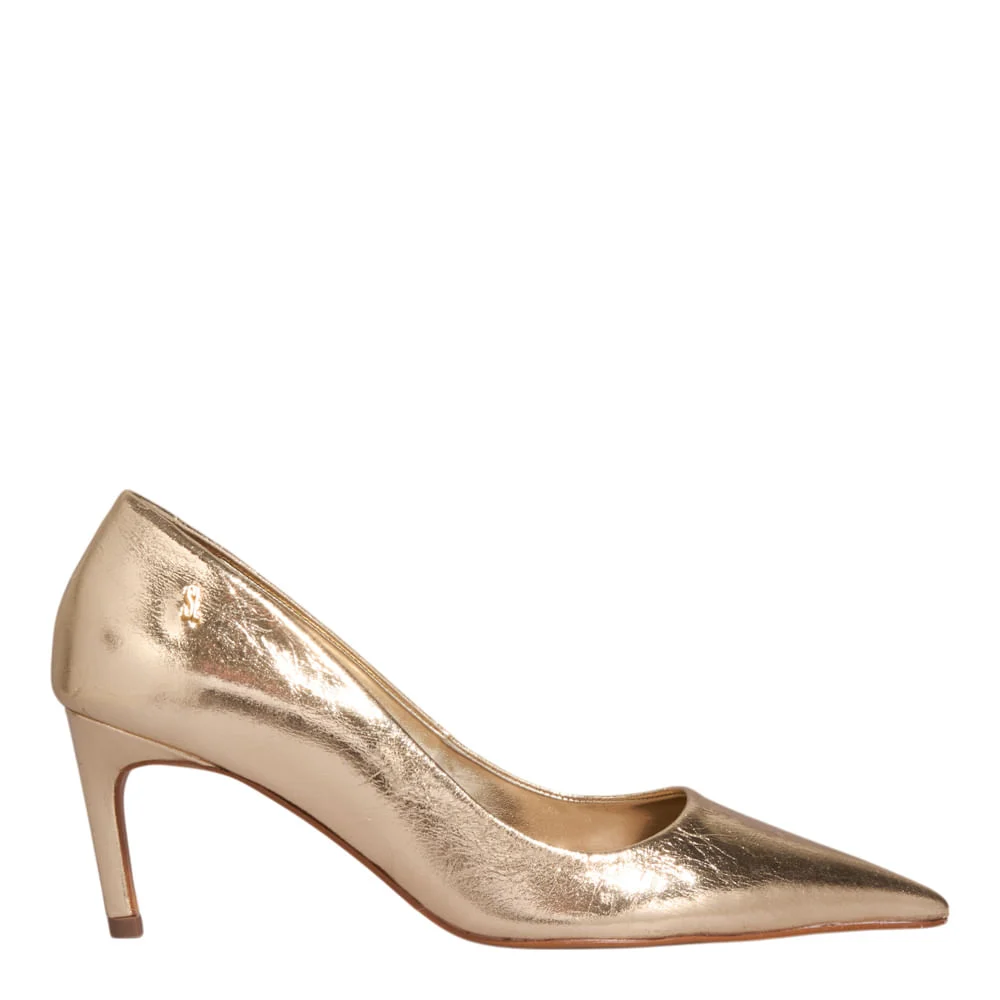 Scarpin Couro Metalizado Dourado - vista 1 de 3