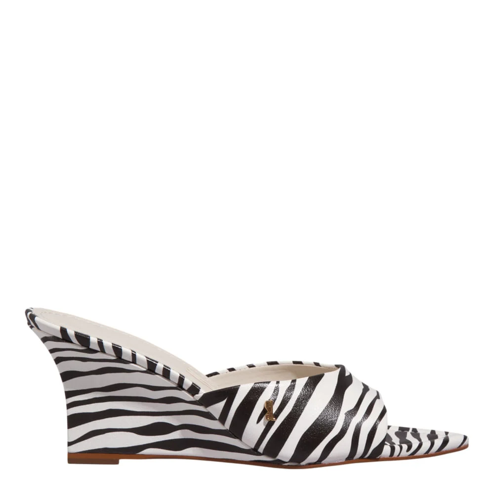 Mule Anabela Napa Animal Print Zebra - vista 1 de 4
