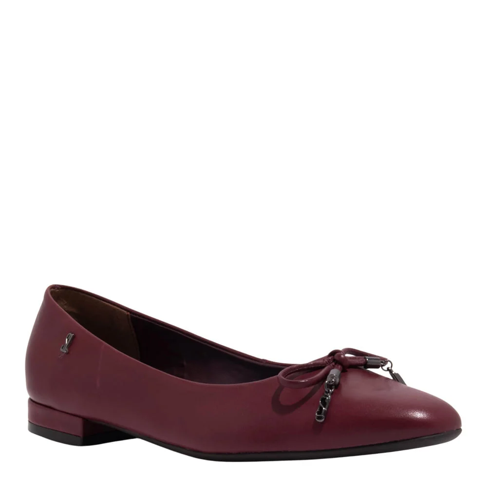 Sapatilha Laço Couro Confort Vermelho Ruby - vista 2 de 4