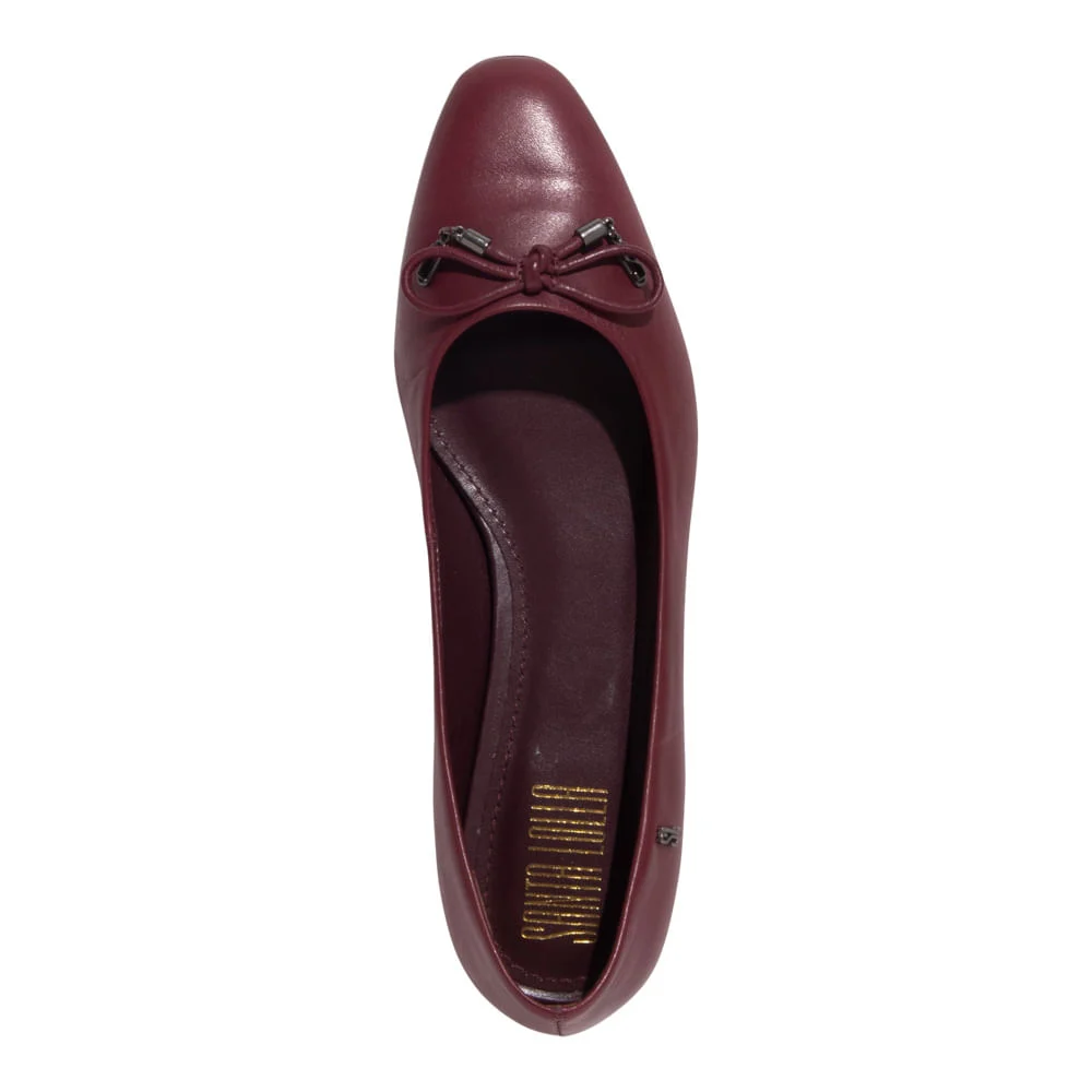 Sapatilha Laço Couro Confort Vermelho Ruby - vista 4 de 4