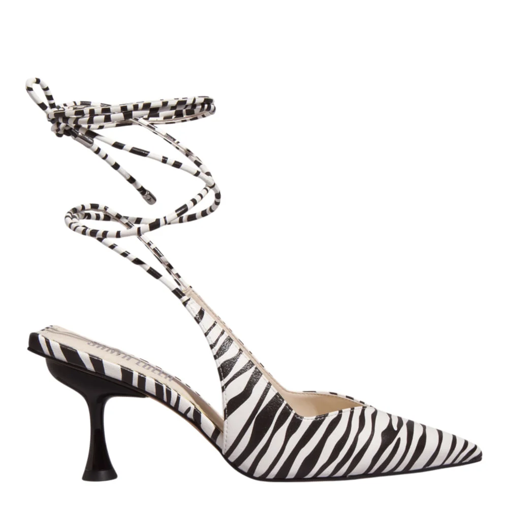 Scarpin Amarração Napa Salto Taça Animal Print Zebra - vista 1 de 6