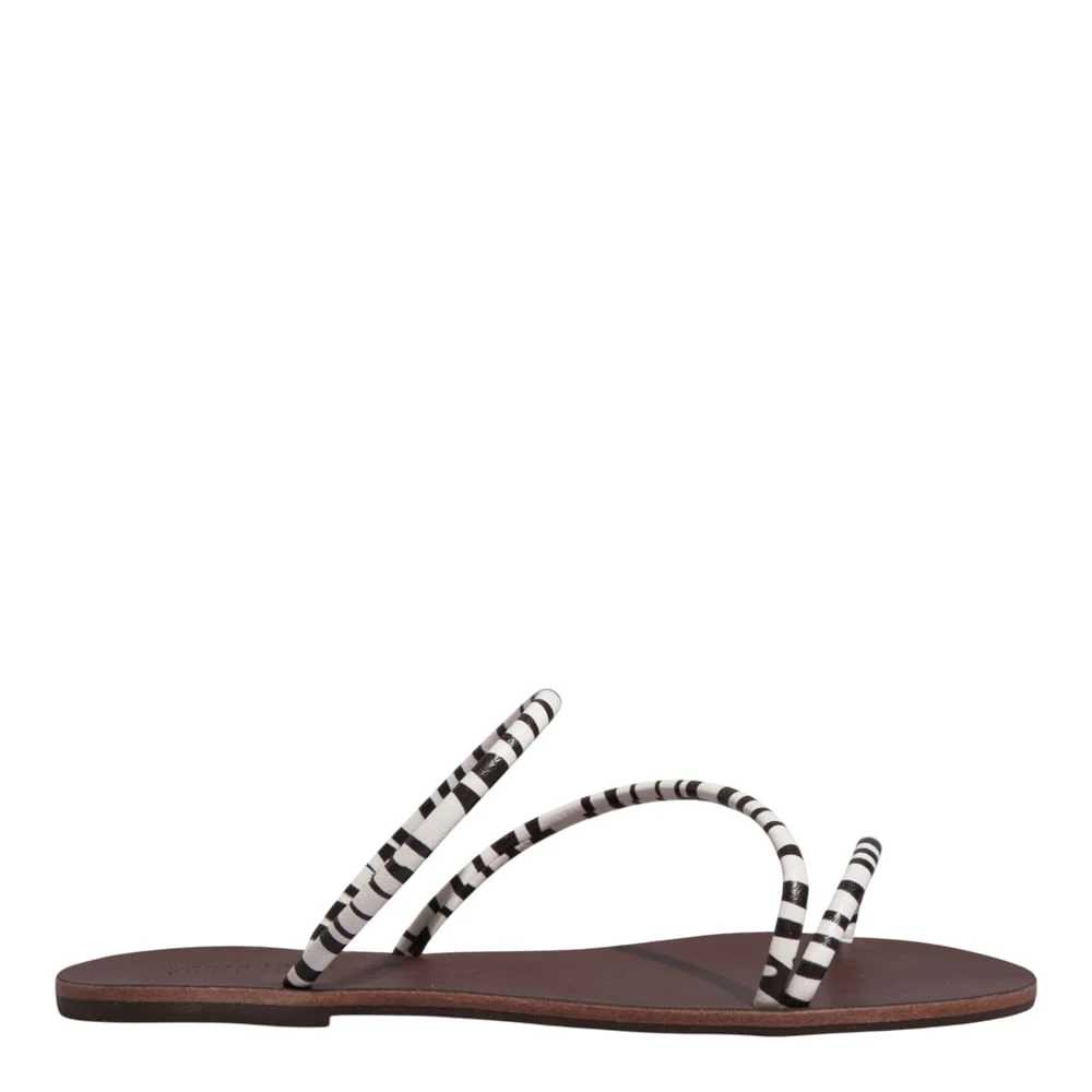 Rasteira Napa Tiras Finas Animal Print Zebra - vista 1 de 4