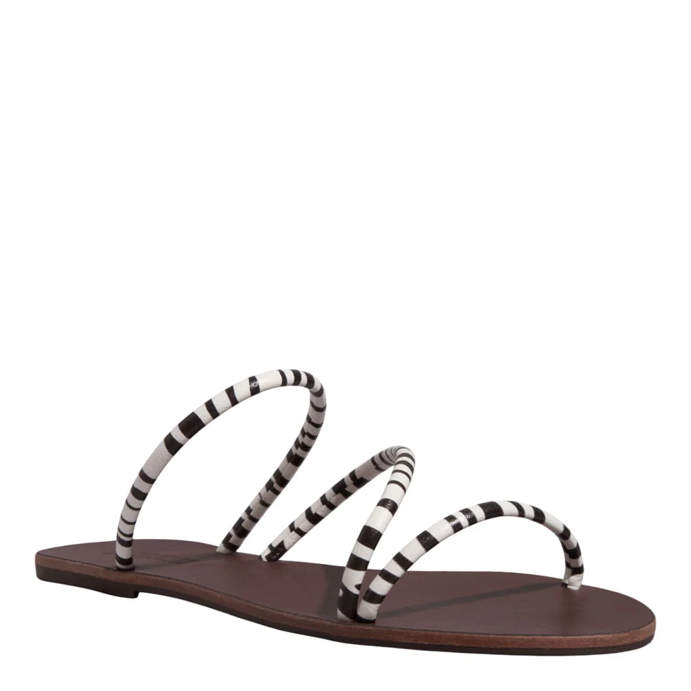 Rasteira Napa Tiras Finas Animal Print Zebra - vista 2 de 4