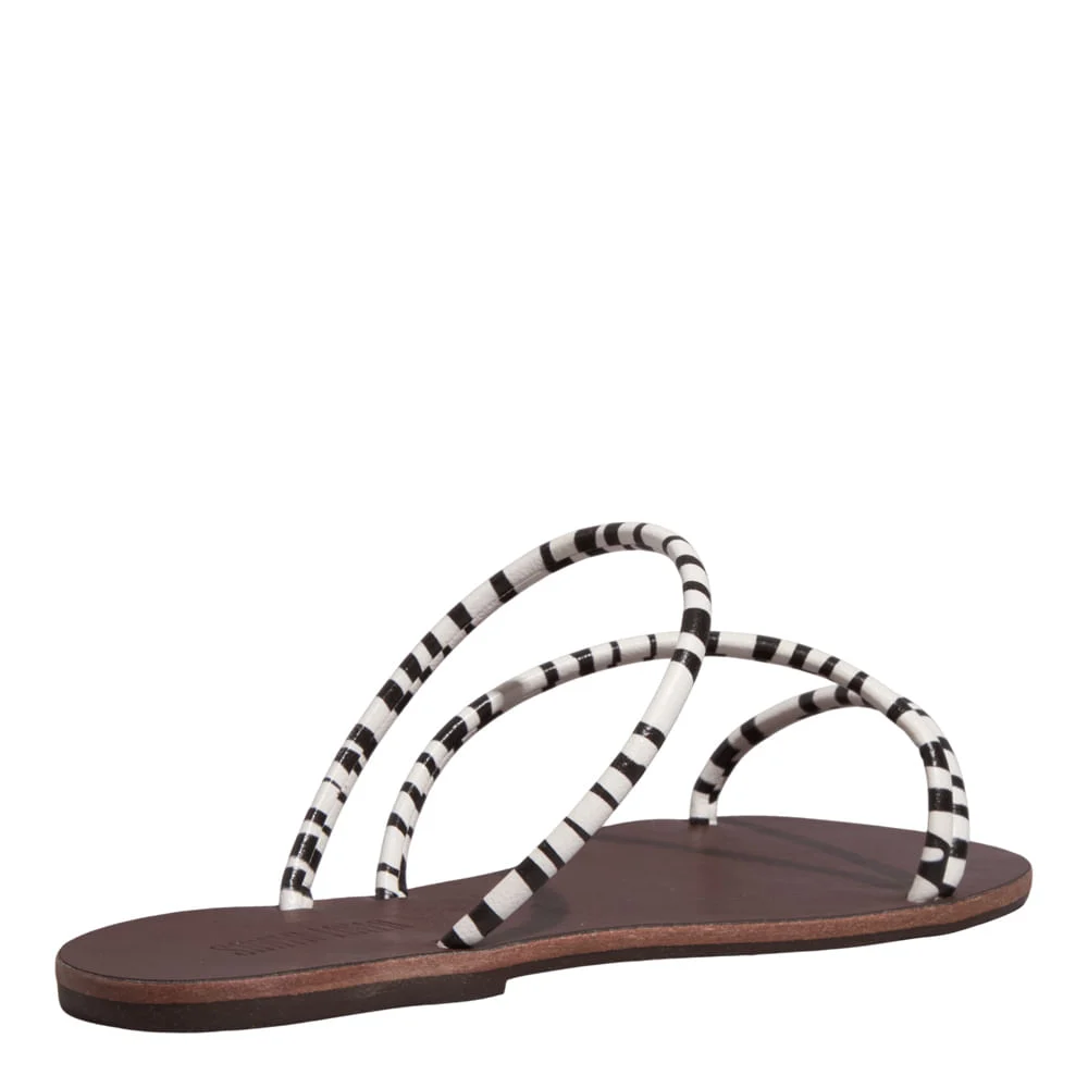 Rasteira Napa Tiras Finas Animal Print Zebra - vista 3 de 4