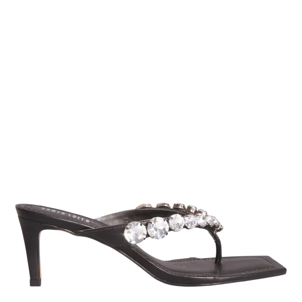 Mule Thong Napa Preto Pedraria - vista 1 de 4