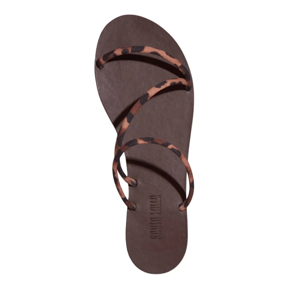 Rasteira Gorgurão Tiras Finas Animal Print Onça - vista 3 de 3