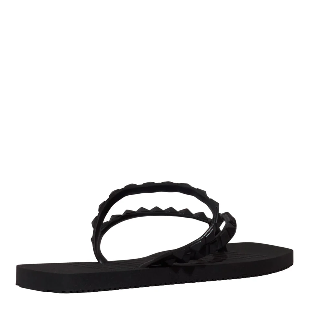 Chinelo Borracha Bico Quadrado Preto - vista 3 de 4
