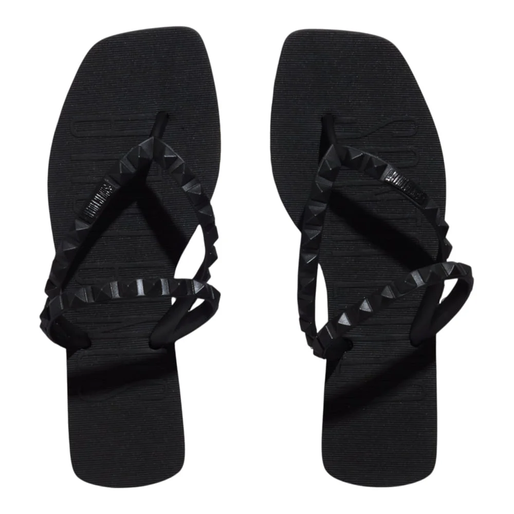 Chinelo Borracha Bico Quadrado Preto - vista 4 de 4
