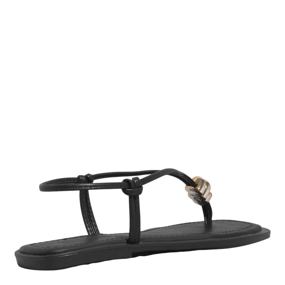 Rasteira Napa Soft Preto Bico Quadrado - vista 3 de 5